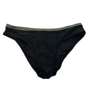 CupShe Banded Bikini Bottoms Olive Green and Black Size Medium NWT